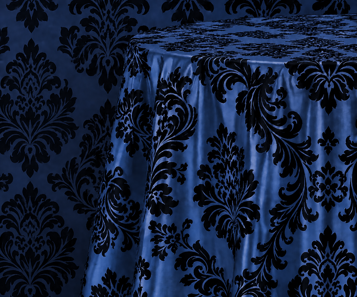 Damask Flocking Taffeta Round Tablecloth-72''-90''-108'' & 120'' Round