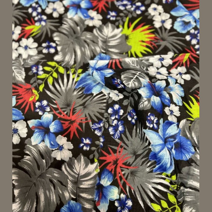 Hawaiian Print Poly Cotton Fabric by the yard - New Star Fabrics