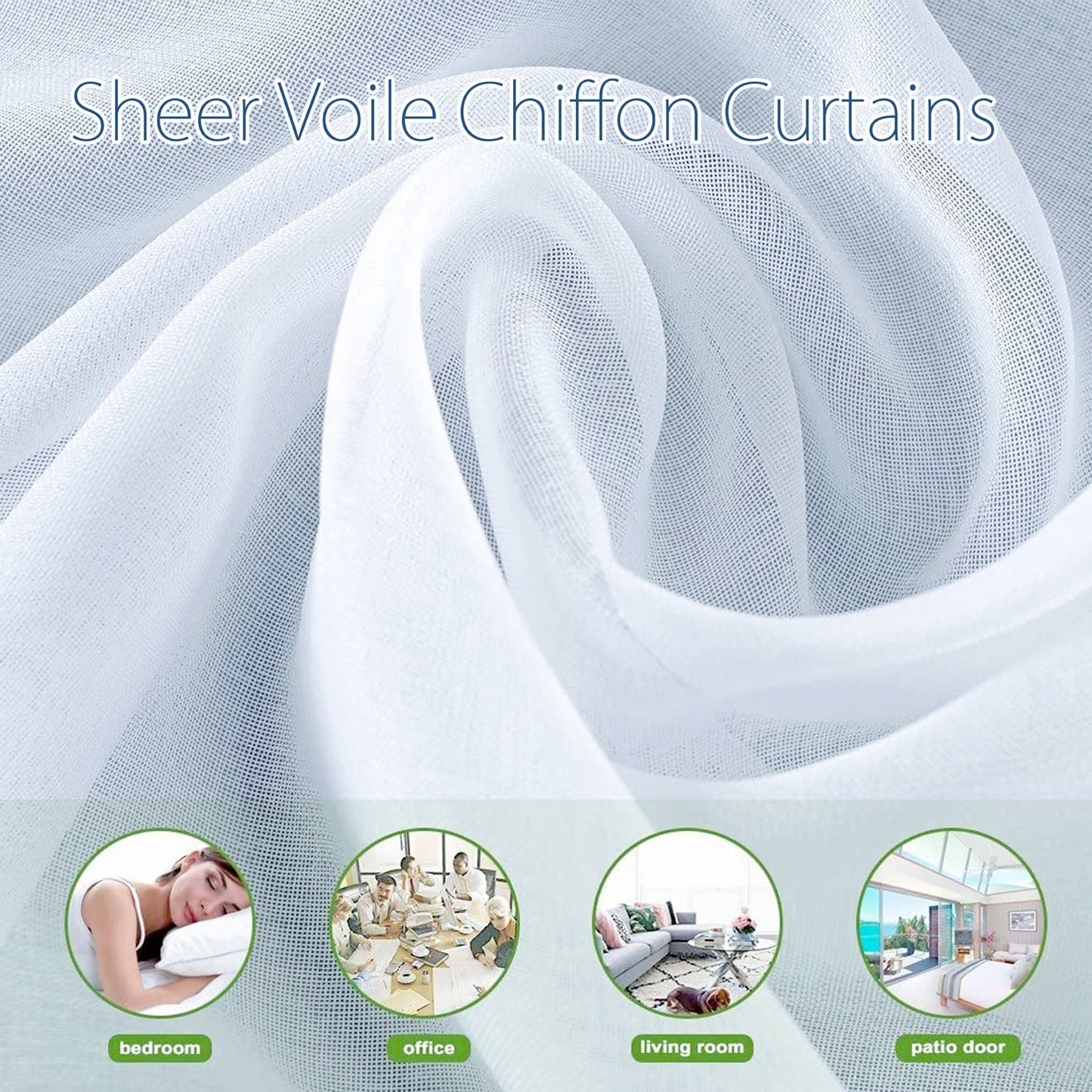 Sheer Voile Chiffon Curtain 115 W x 40 L - New Star Fabrics