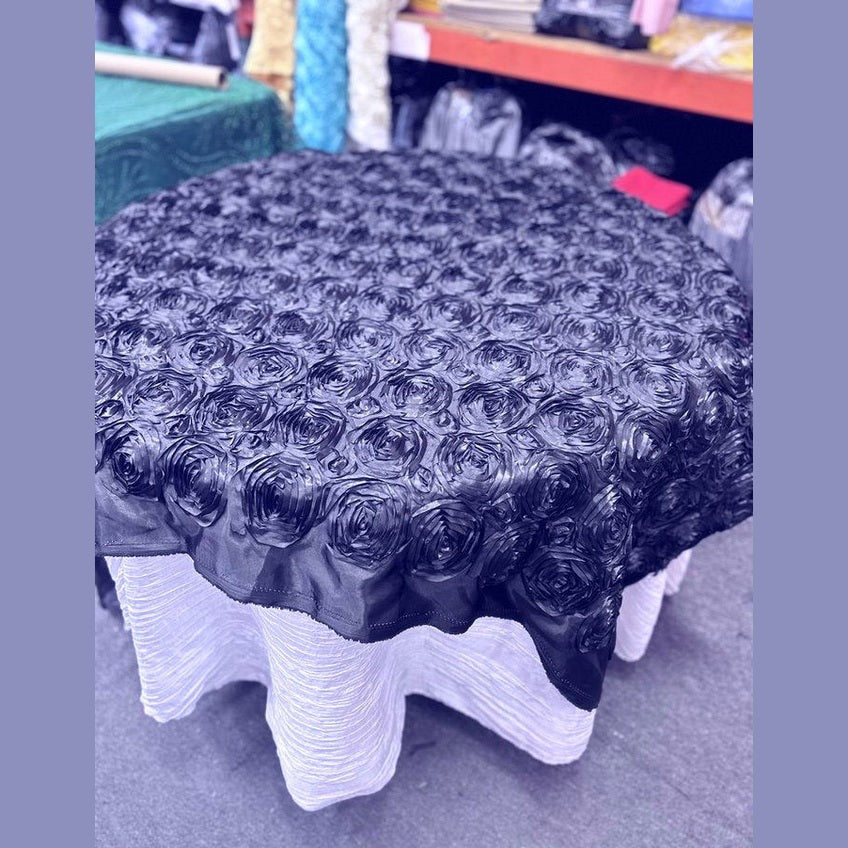 Table Overlay Rose Satin - 55 X 55 inches Square - New Star Fabrics