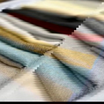 Vintage Linen Two Tone Fabric Faux Burlap Texture by The Yard