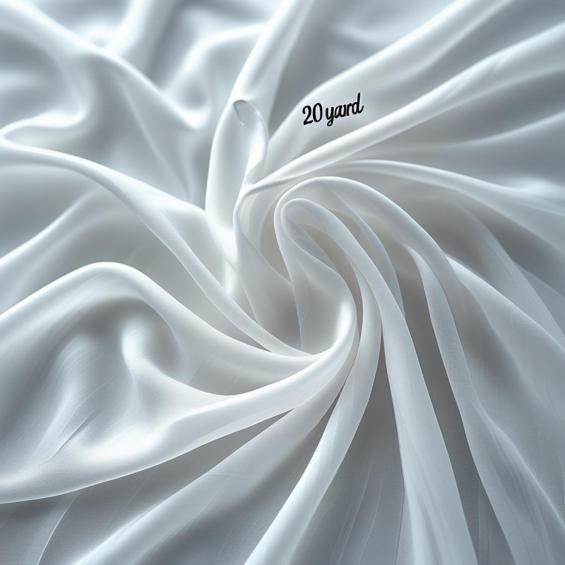 20 Yards – 60" Wide White  Sheer Chiffon Fabric for Event Decor & Dresses