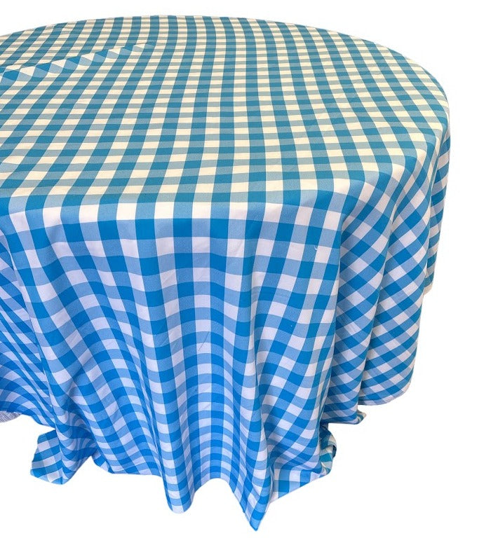 checker turquoise tablecloth