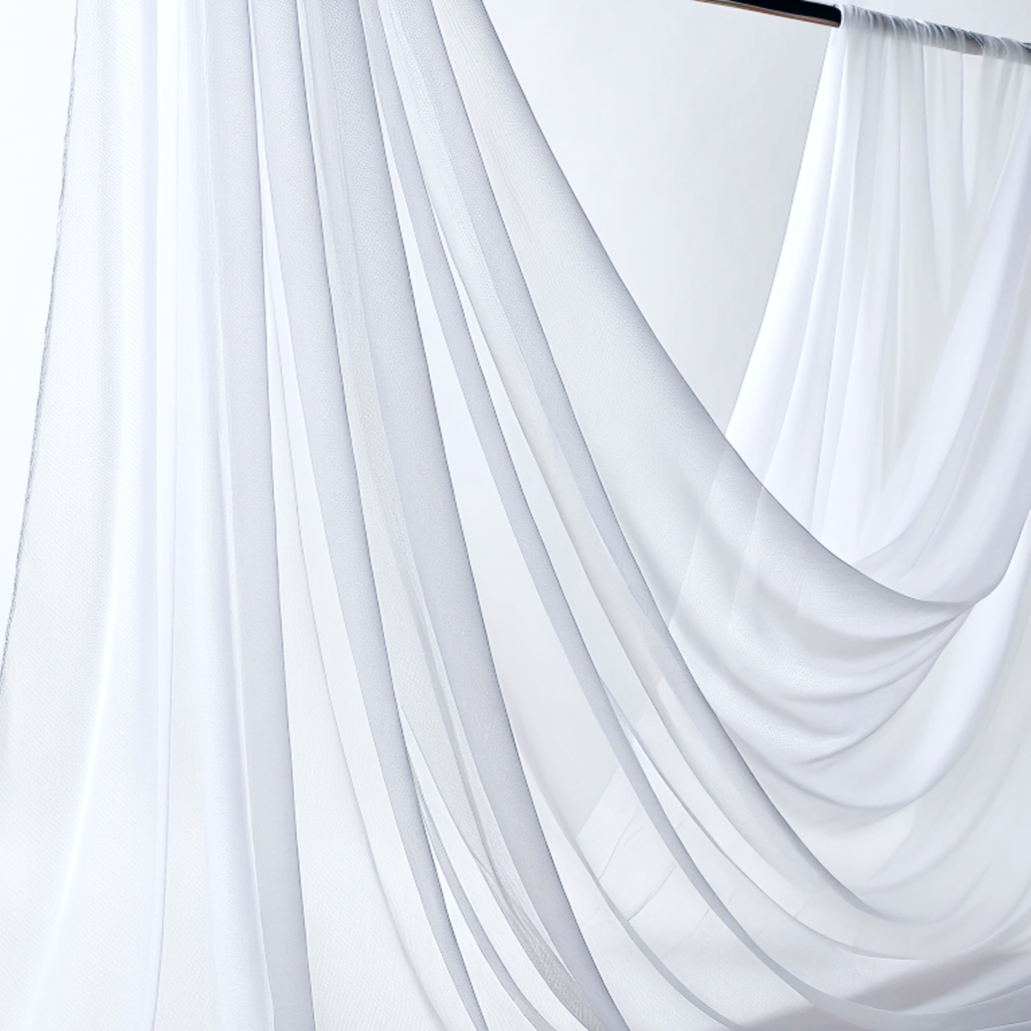 50 Yards – 60” Wide White Chiffon Fabric Roll | Wedding Draping, Backdrops & Event Décor