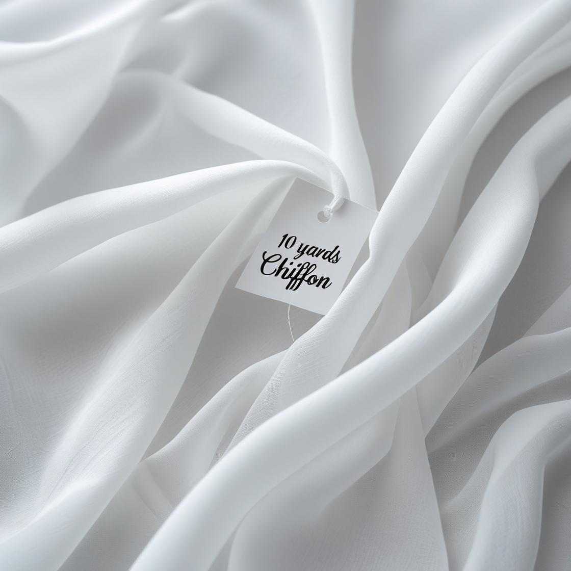 10 Yards – 60" Wide White Sheer Chiffon Fabric for Event Decor & Dresses