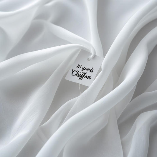 10 Yards – 60" Wide White  Sheer Chiffon Fabric for Event Decor & Dresses