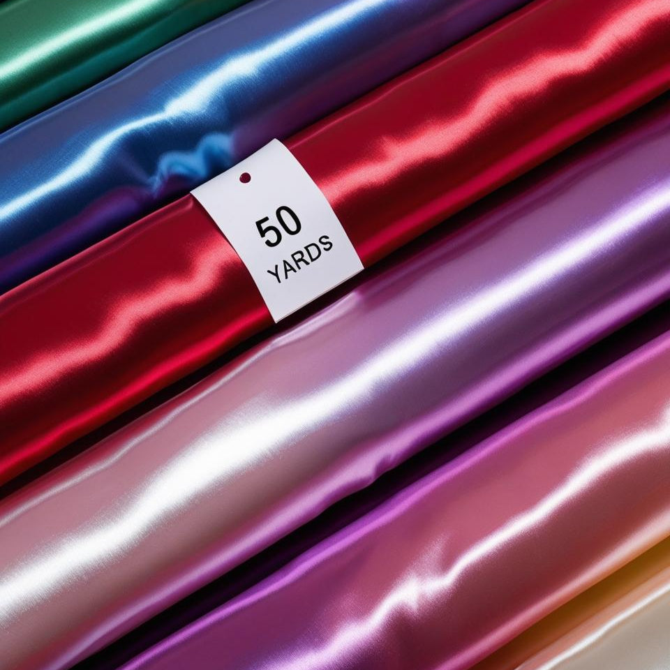 Satin Fabric  50 Yards Roll × 60” Wide 35+Colors