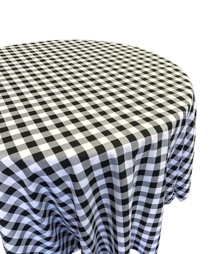 Checkered Plaid Round Tablecloth 90  inches