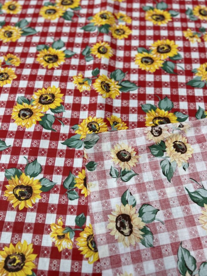Sunflower Print Poly Cotton Fabric 60 Inches Wide  by the yard