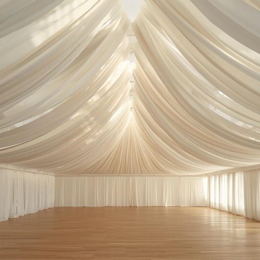 How to Decorate a Wedding Ceremony with White Voile Fabric on a Budget