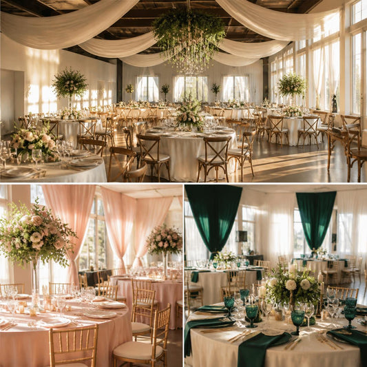 How to Choose Fabric for Wedding Backdrops: Chiffon vs Voile vs Interlock