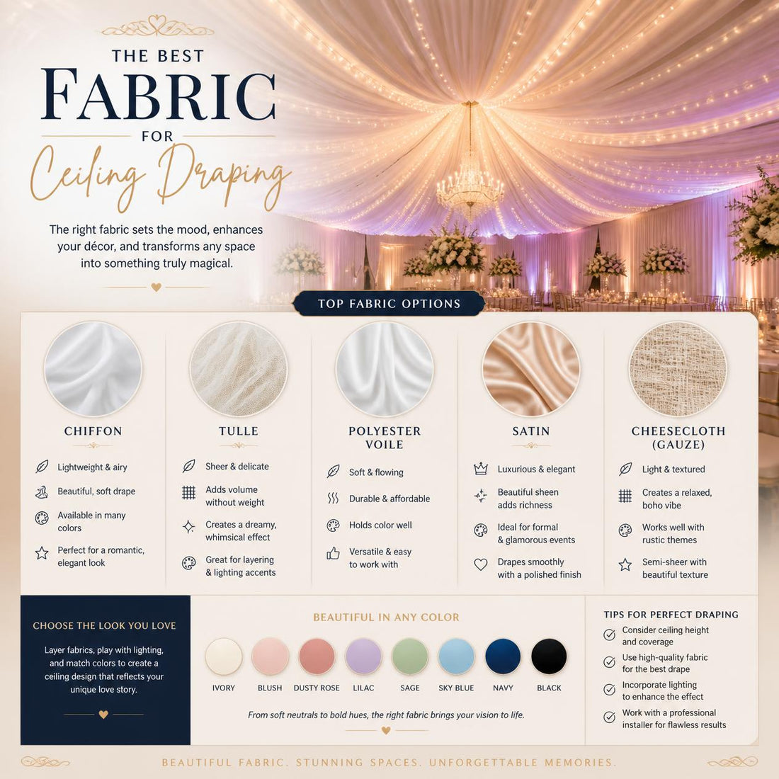 Best Fabric for Ceiling Draping: A Complete Guide for Weddings and Events (2026)