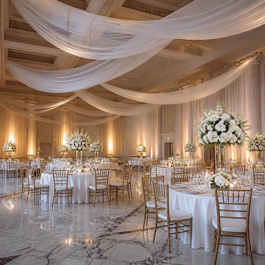 How to Create a Luxury Wedding Backdrop with Chiffon and Voile Fabric