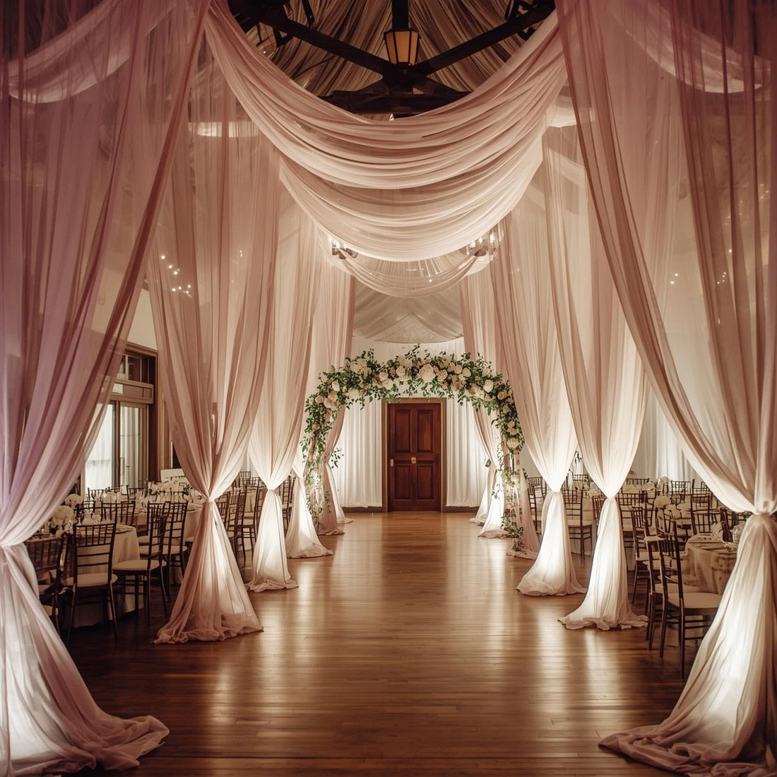 Sheer Fabric Hanging Ideas for Elegant Events