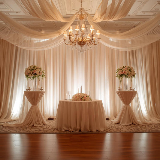 Choosing the Right Fabric for Event Draping: Chiffon, Voile, Satin, or Interlock?