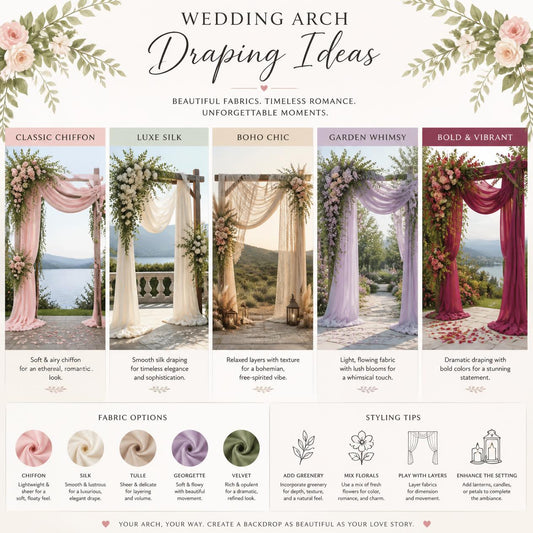 Wedding Arch Draping Ideas: Best Fabrics, Colors & Decorating Tips