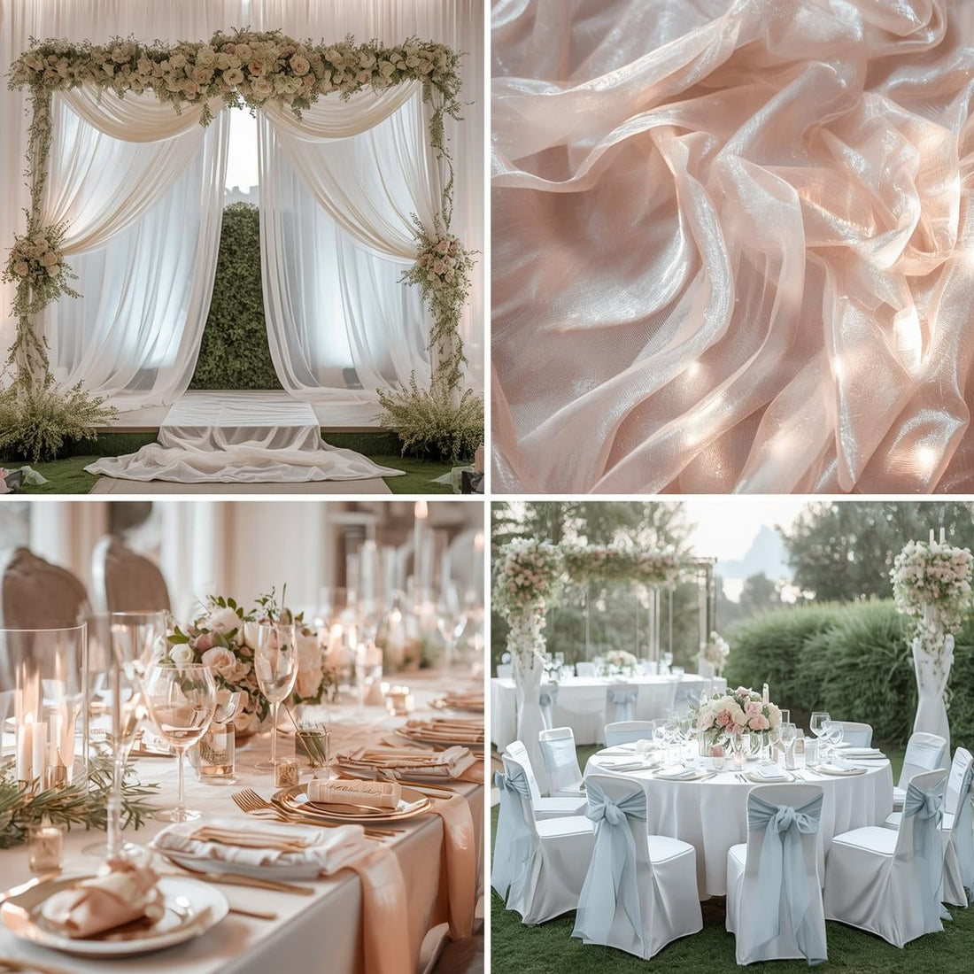 Chiffon vs. Organza: Which Fabric Gives You the Best Look for Wedding Arches & Backdrops?