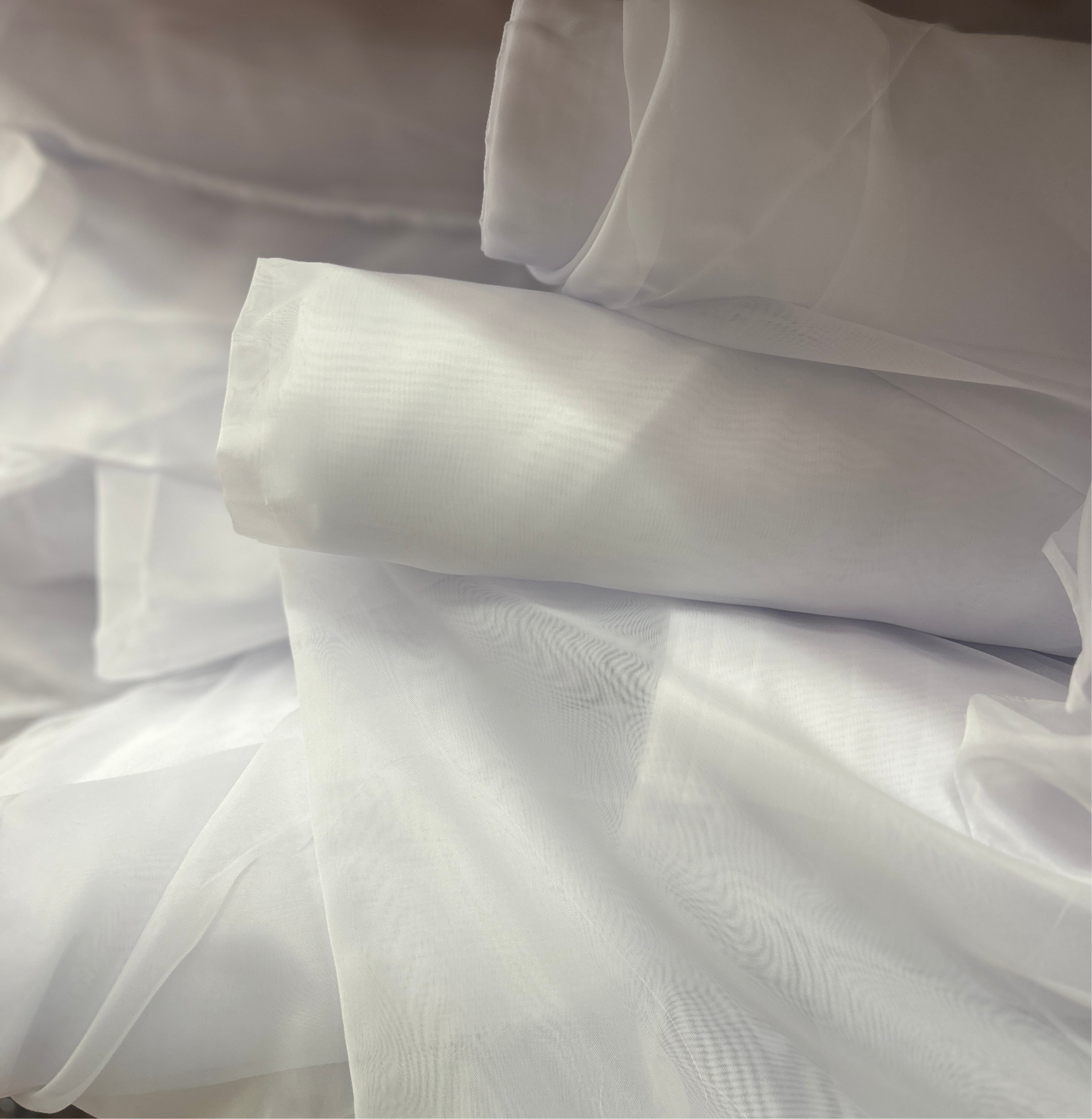 50 yards-120” Wide White Voile Fabric for Backdrops