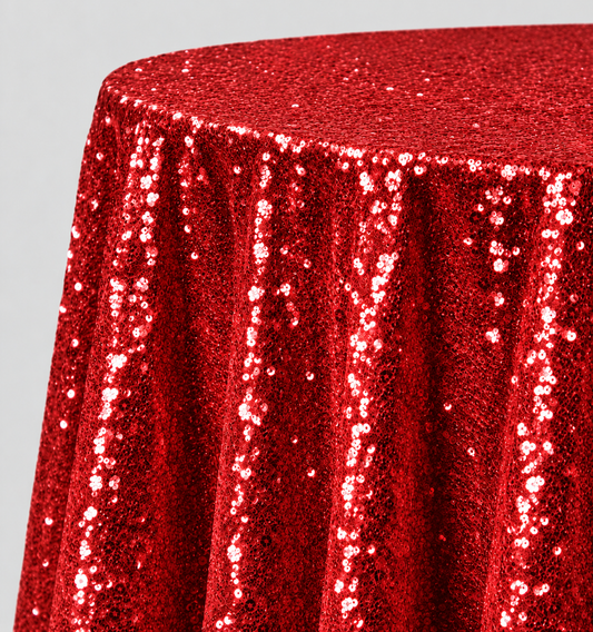 Glitz Sequin Round Tablecloth – 90” Round – Multiple Colors