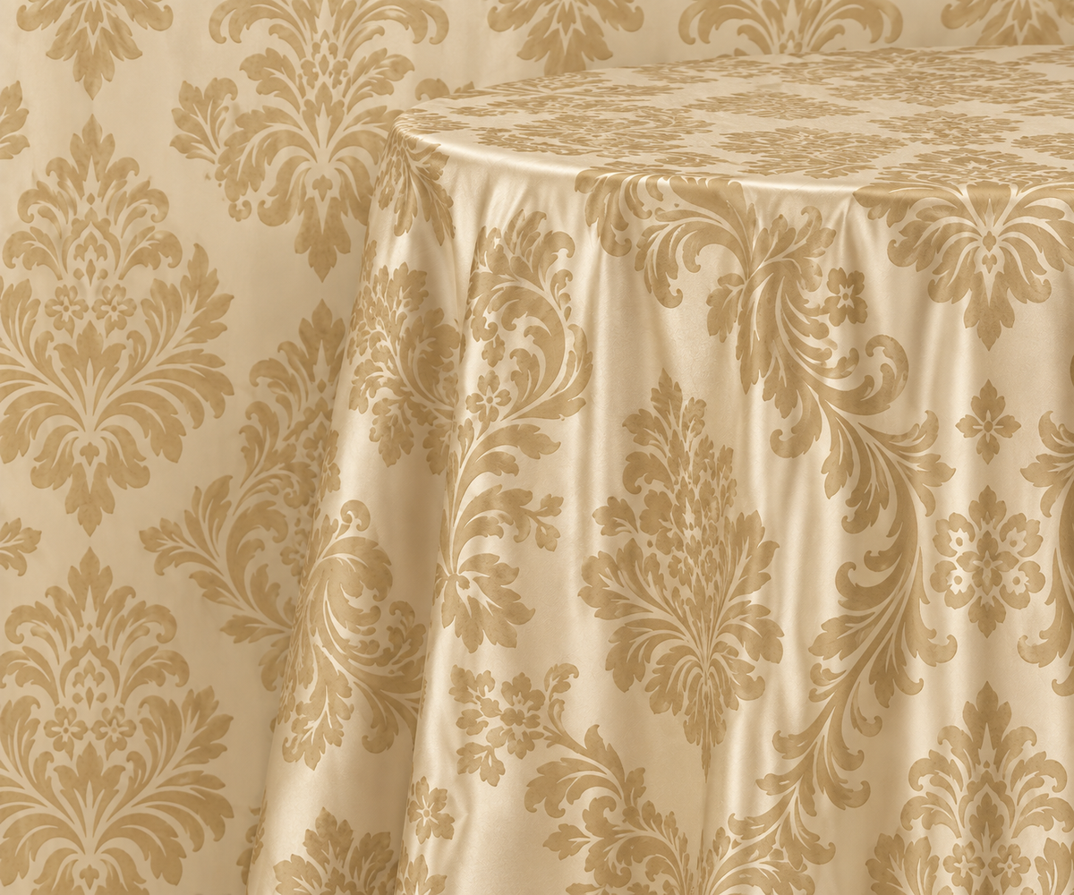 Damask Flocking Taffeta Round Tablecloth-72''-90''-108'' & 120'' Round