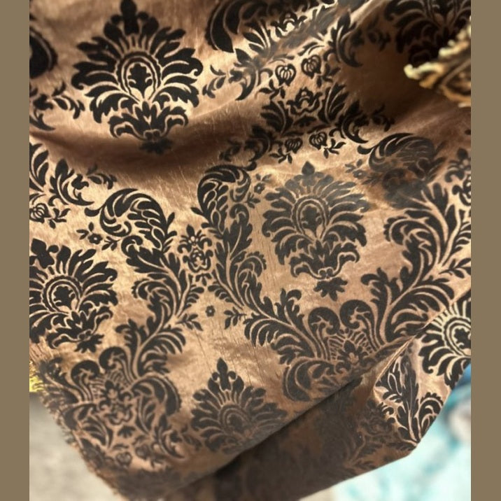 Flocked Damask Taffeta Fabric