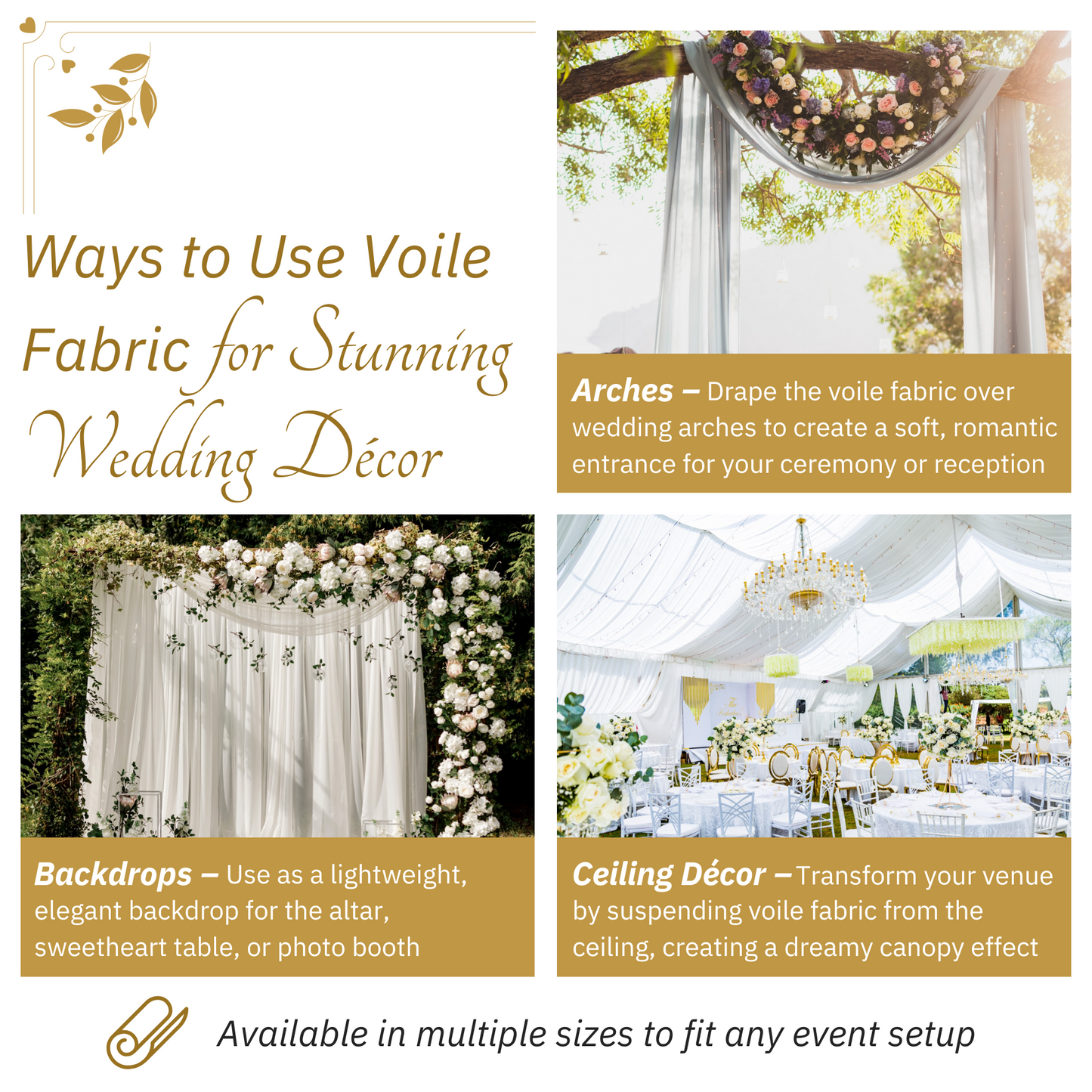120” Voile Sheer Fabric – 50 Yards Continuous