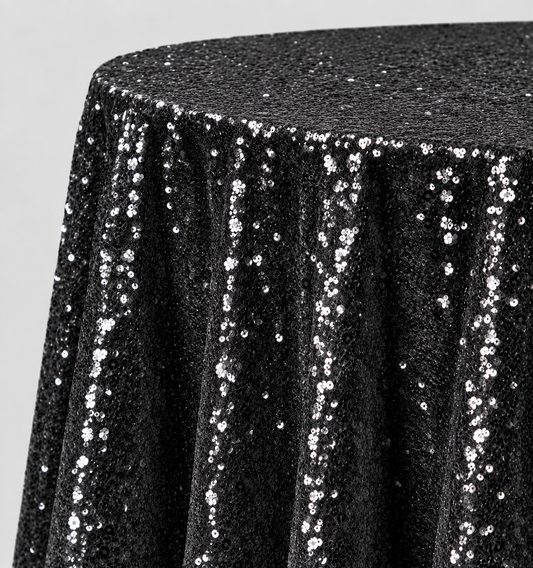 Glitz Sequin Round Tablecloth – 120” Round – Multiple Colors