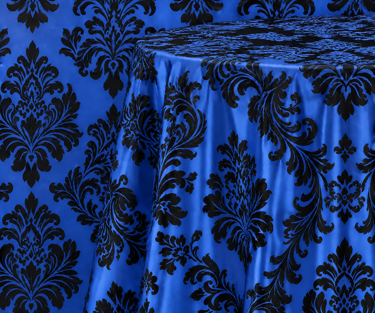 Damask Flocking Taffeta Round Tablecloth-72''-90''-108'' & 120'' Round