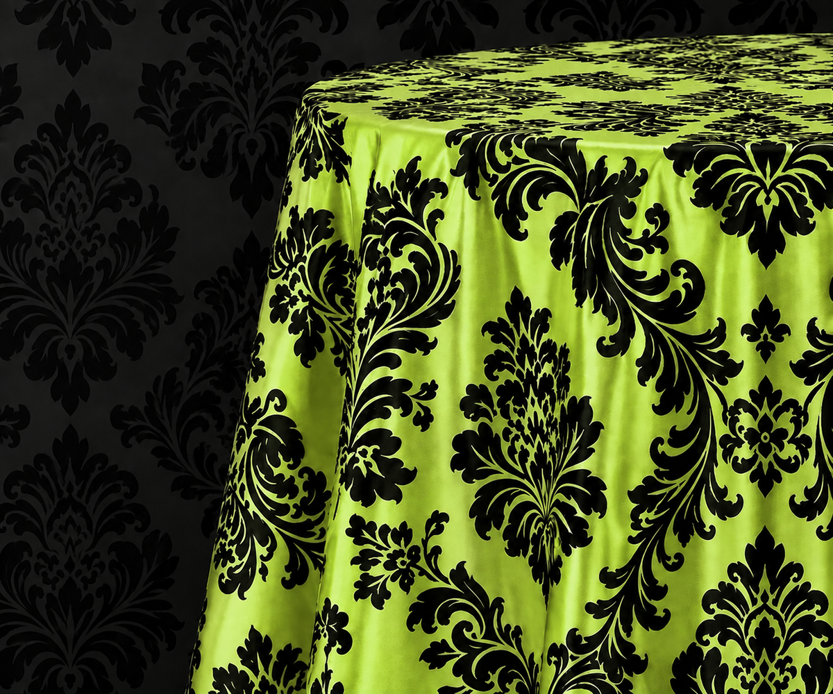 Damask Flocking Taffeta Round Tablecloth-72''-90''-108'' & 120'' Round