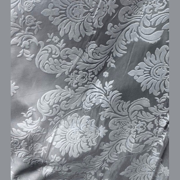 Flocked Damask Taffeta Fabric