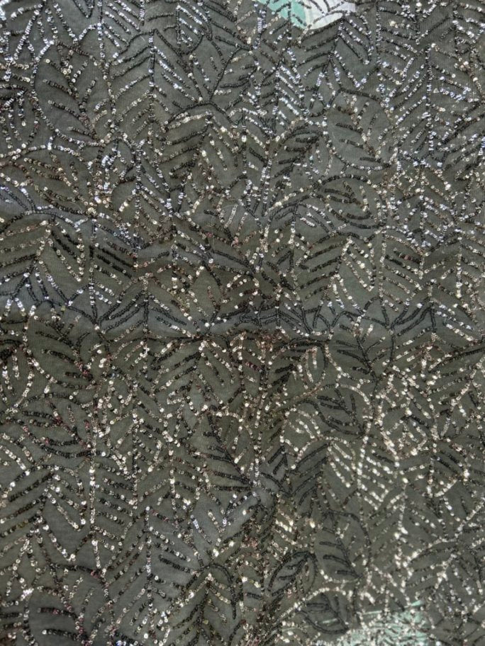 Leaf Sequin Lace Fabric