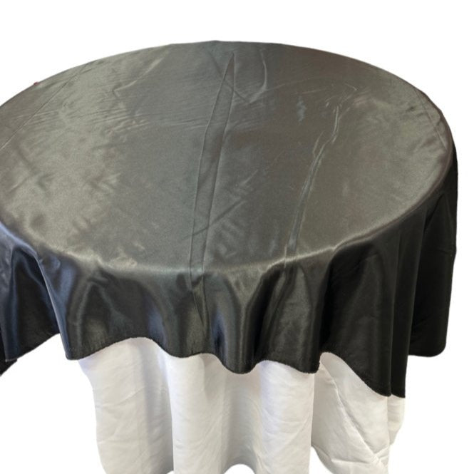 Black Table Overlay Satin 58 X 58 Inches - New Star Fabrics