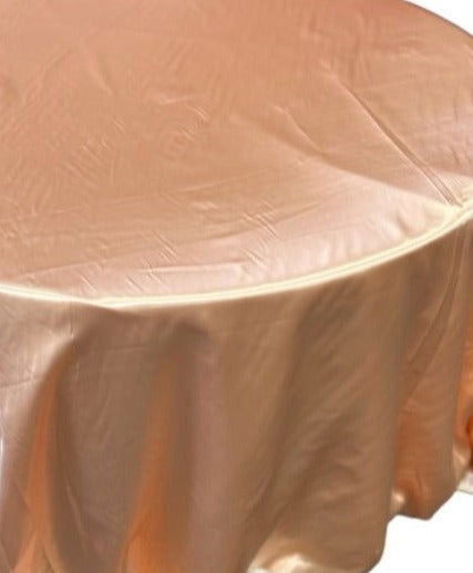 Bridal Satin Round Polyester Tablecloth - 120 Inch Linen - New Star Fabrics