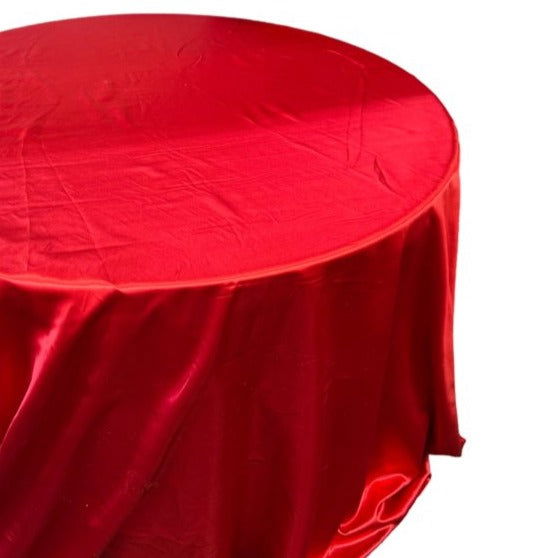 Bridal Satin Round Polyester Tablecloth - 120 Inch Linen - New Star Fabrics