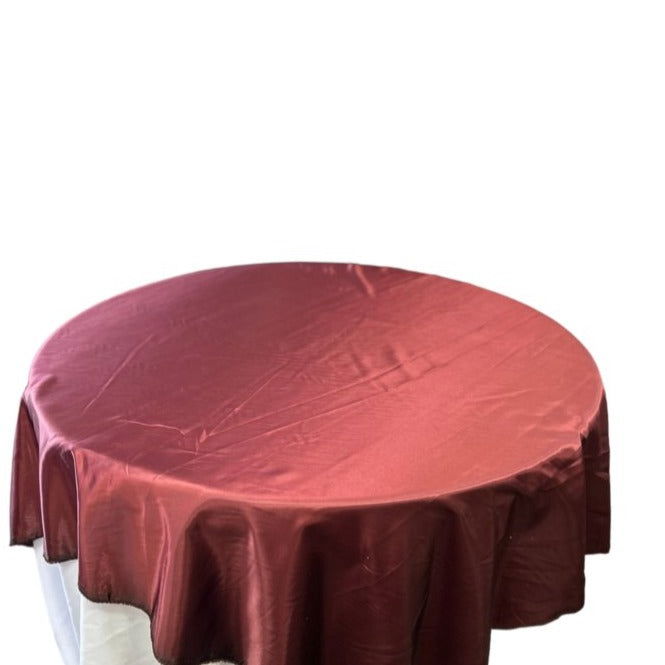 Burgundy Table Overlay Satin 58 X 58 Inches - New Star Fabrics