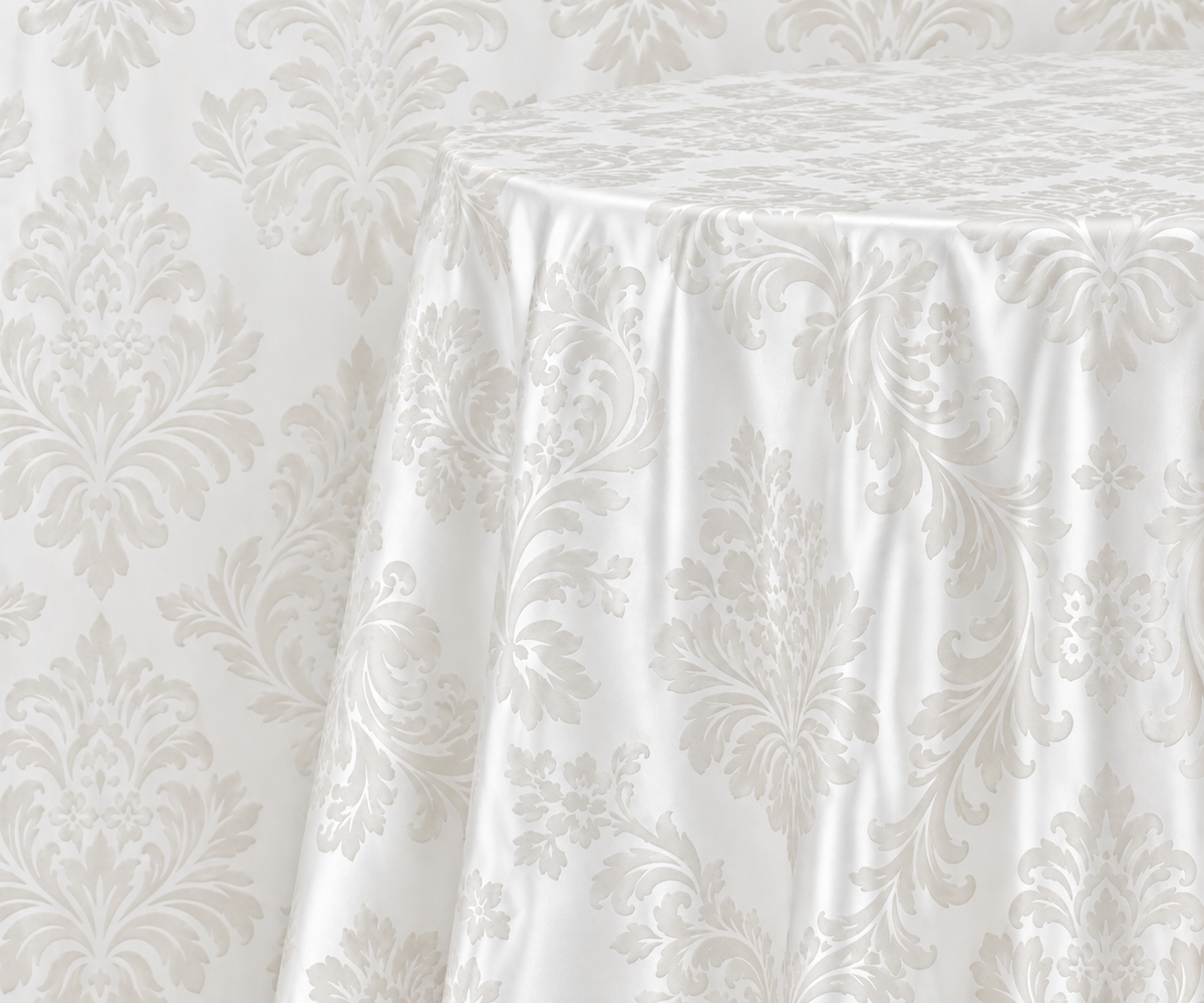 Damask Flocking Taffeta Round Tablecloth-72''-90''-108'' & 120'' Round
