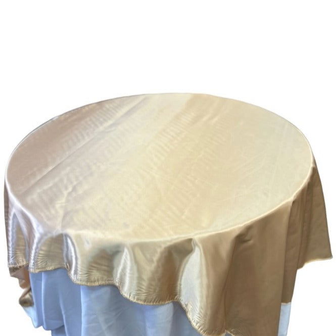 Champagne Table Overlay Satin 58 X 58 Inches - New Star Fabrics