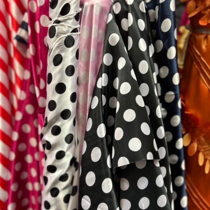 Charmeuse satin Polka dot one inch by the yard - New Star Fabrics