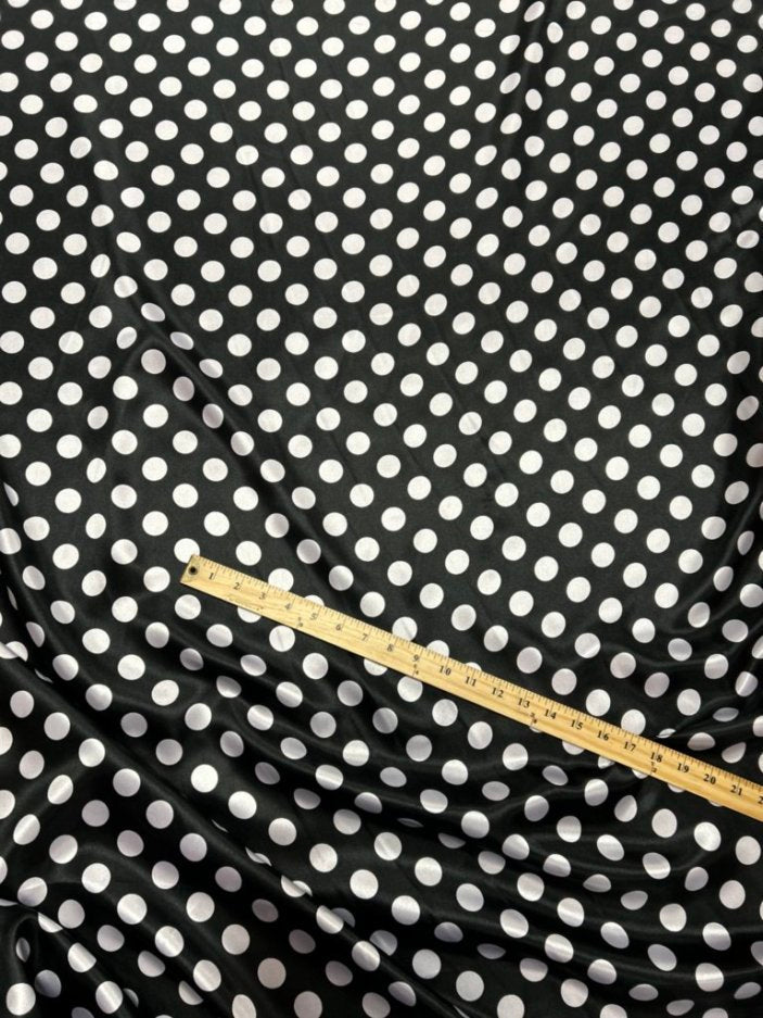 Charmeuse satin Polka dot one inch by the yard - New Star Fabrics