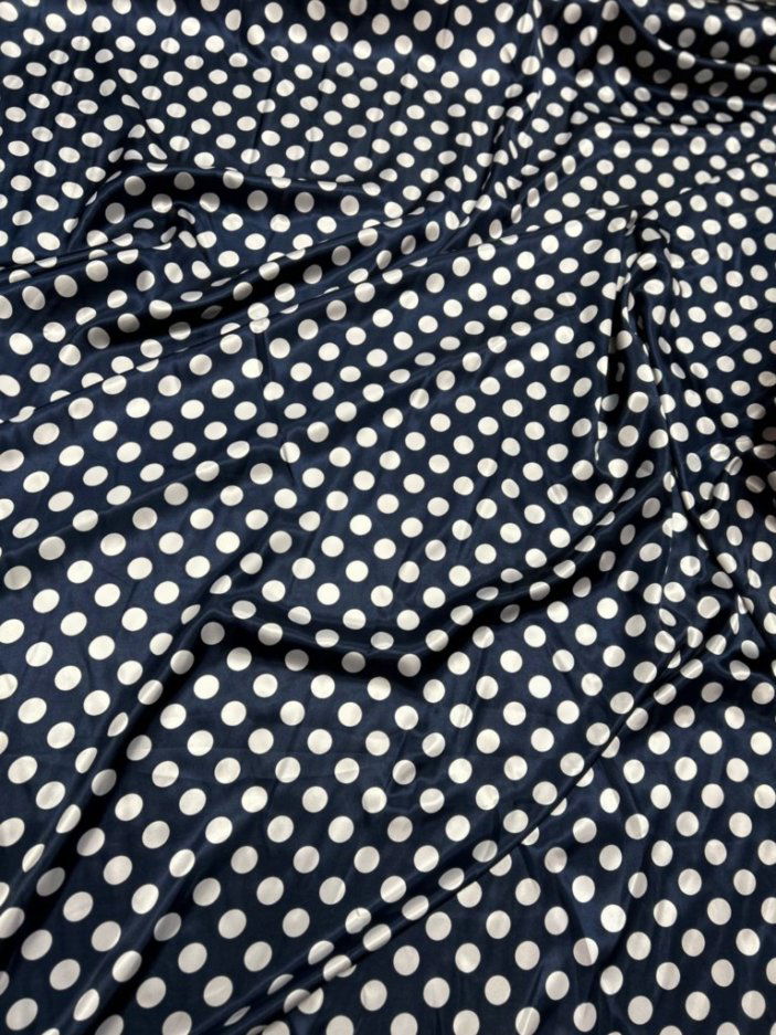 Charmeuse satin Polka dot one inch by the yard - New Star Fabrics