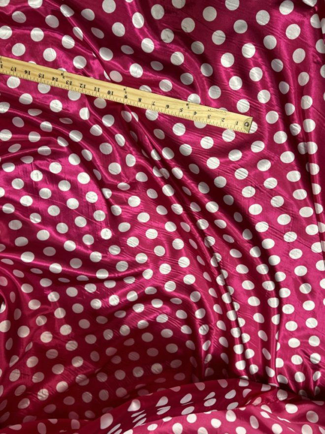 Charmeuse satin Polka dot one inch by the yard - New Star Fabrics