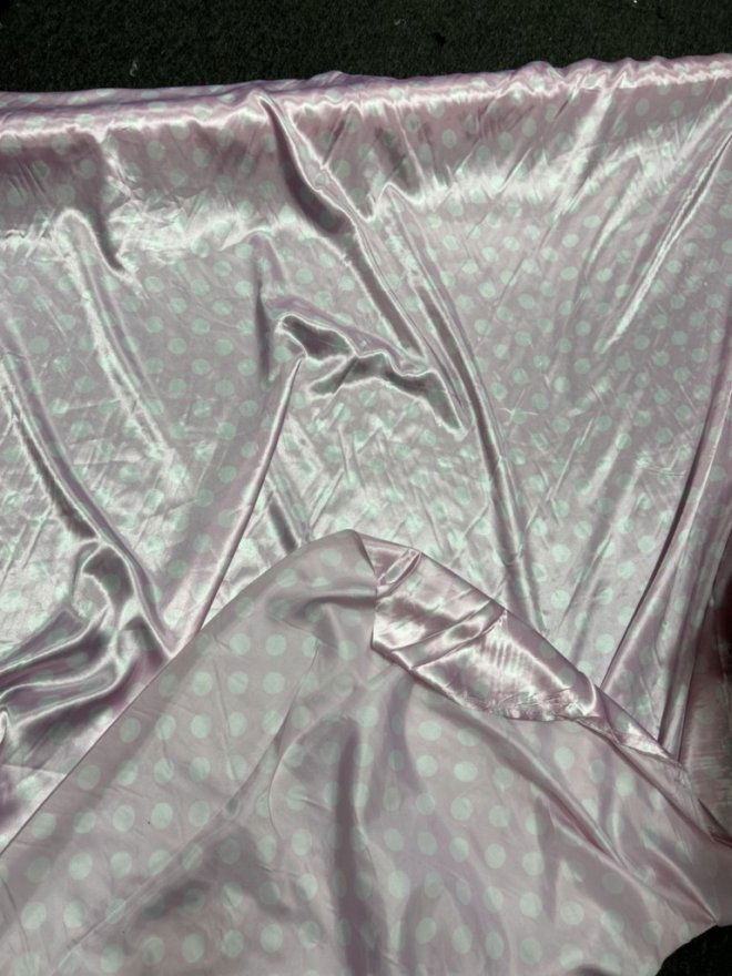 Charmeuse satin Polka dot one inch by the yard - New Star Fabrics
