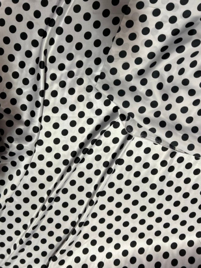 Charmeuse satin Polka dot one inch by the yard - New Star Fabrics