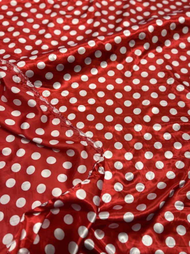 Charmeuse satin Polka dot one inch by the yard - New Star Fabrics