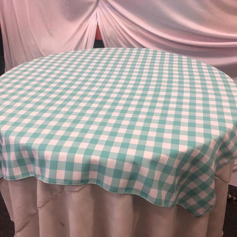 Checker Polyester Buffalo Gingham Table Overlay 60" X 60" Square Tablecloth Cover - New Star Fabrics
