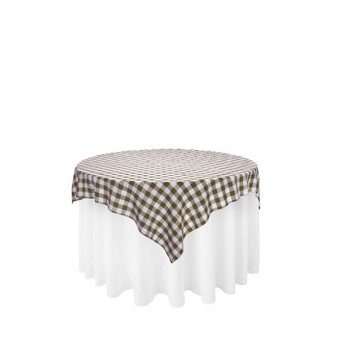 Checker Polyester Buffalo Gingham Table Overlay 60" X 60" Square Tablecloth Cover - New Star Fabrics