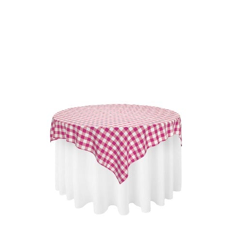 Checker Polyester Buffalo Gingham Table Overlay 60" X 60" Square Tablecloth Cover - New Star Fabrics