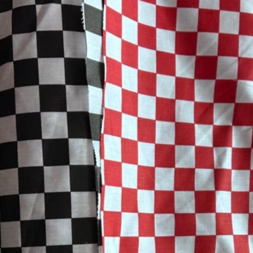 Checker Print Poly Cotton Fabric  by the yard - New Star Fabrics