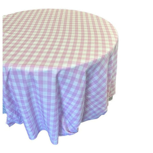 Checkered Plaid Round Tablecloth 108  inches - New Star Fabrics
