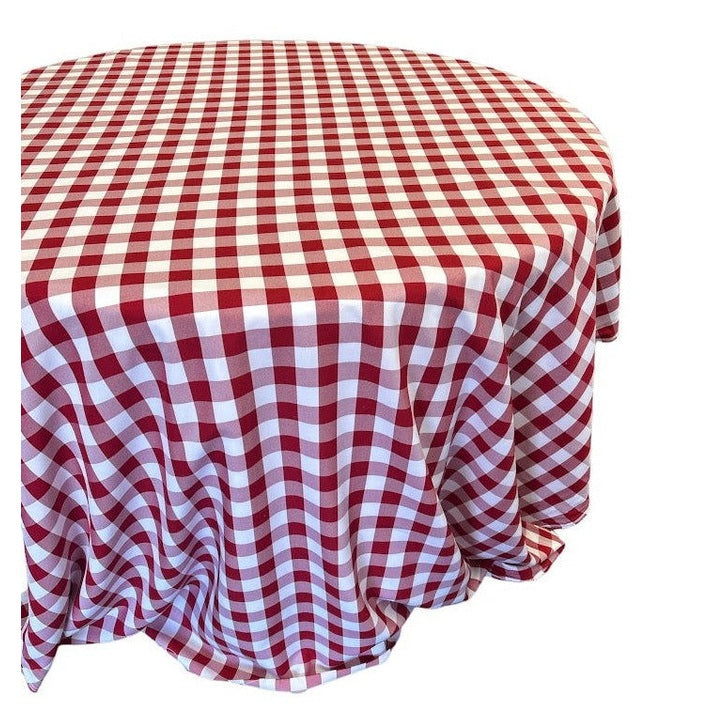 Checkered Plaid Round Tablecloth 108  inches - New Star Fabrics